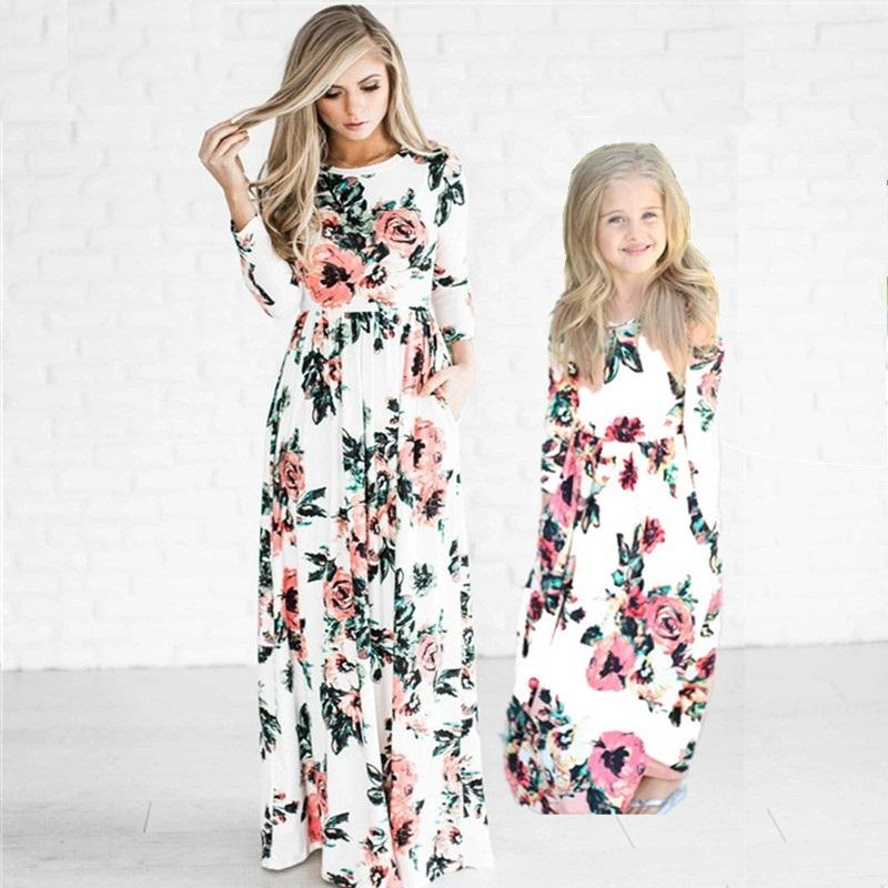 mother and daughter matching maxi dresses