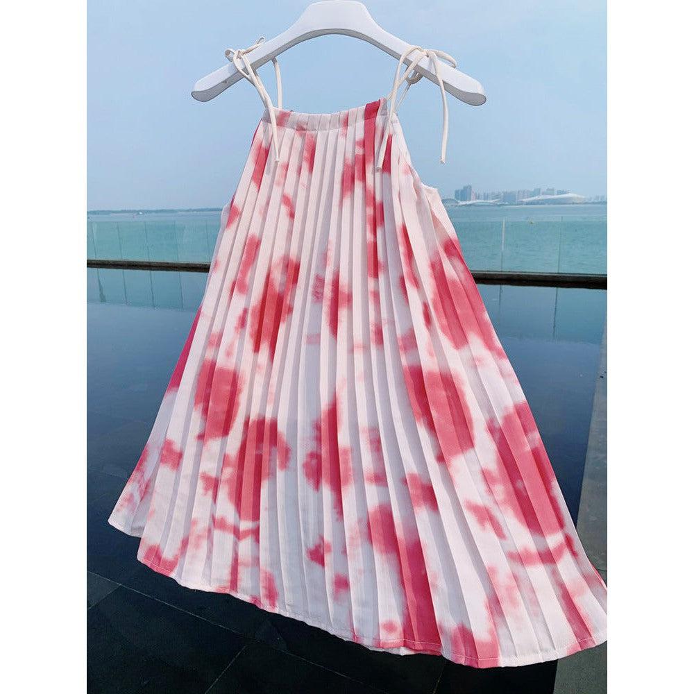 Charming Red and White Tie-Dye Maxi Dresses for Mother and Daughter - Perfect for Spring and Summer-dresslikemommy.com