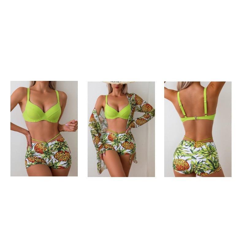 Chic Mother-Daughter Matching Swimsuit Set with Floral Cover-Up Family Beachwear Collection-dresslikemommy.com