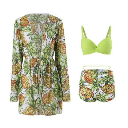 Chic Mother-Daughter Matching Swimsuit Set with Floral Cover-Up Family Beachwear Collection-dresslikemommy.com