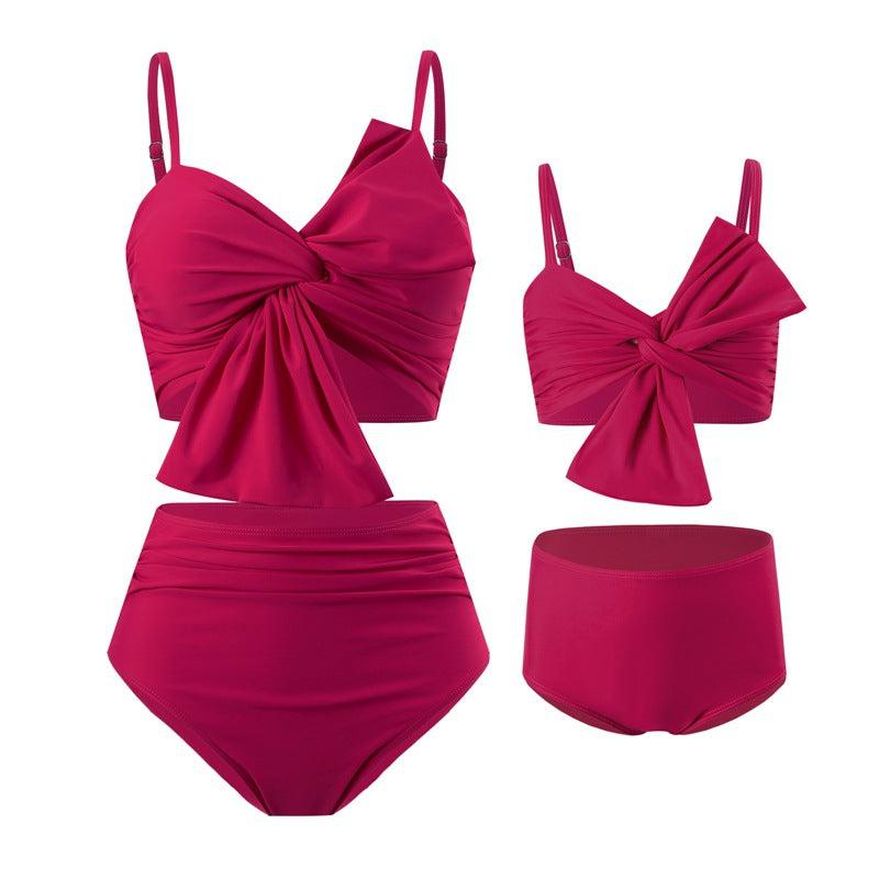 Chic Mother-Daughter Two-Piece Swimsuit - Family Matching Swimwear in Vibrant Colors-dresslikemommy.com