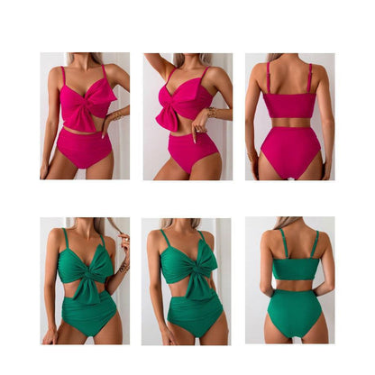 Chic Mother-Daughter Two-Piece Swimsuit - Family Matching Swimwear in Vibrant Colors-dresslikemommy.com