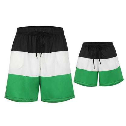 Dynamic Duo" Father and Son Matching Swim Trunks - Family Beachwear Set-dresslikemommy.com