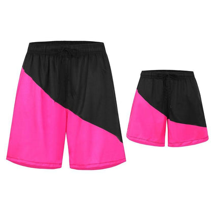 Dynamic Duo" Father and Son Matching Swim Trunks - Family Beachwear Set-dresslikemommy.com