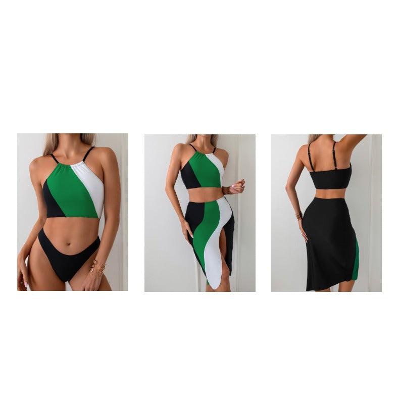 Mother & Daughter Vibrant Two-Piece Swimsuit Set with Flowing Skirt Matching Family Swimwear Collection-dresslikemommy.com