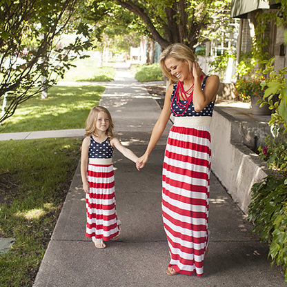 Mother Daughter Flag Maxi Dress