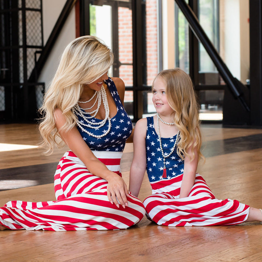 Mother Daughter Flag Maxi Dress