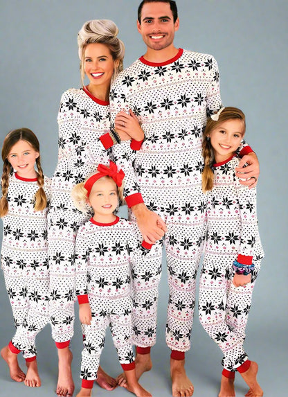 Matching Family Christmas Pajamas - Snowflake Nordic Holiday PJ Set for All Ages