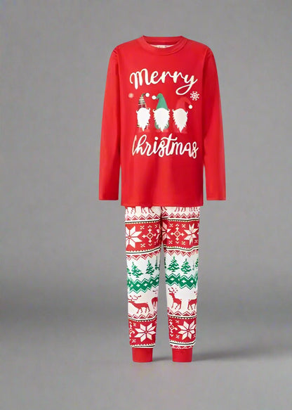 Family Matching Christmas Pajamas - "Merry Christmas" Gnome & Fair Isle Pajama Set for Kids and Adults