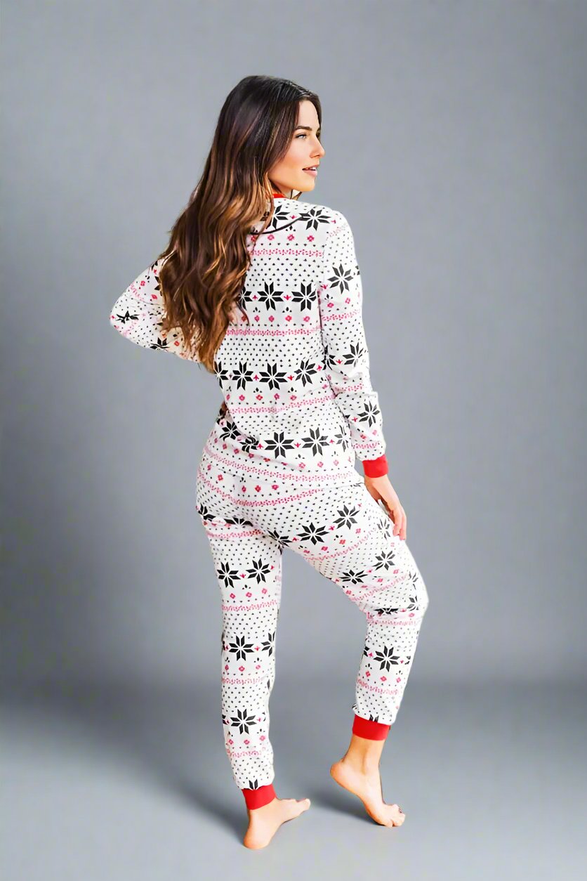 Matching Family Christmas Pajamas - Snowflake Nordic Holiday PJ Set for All Ages