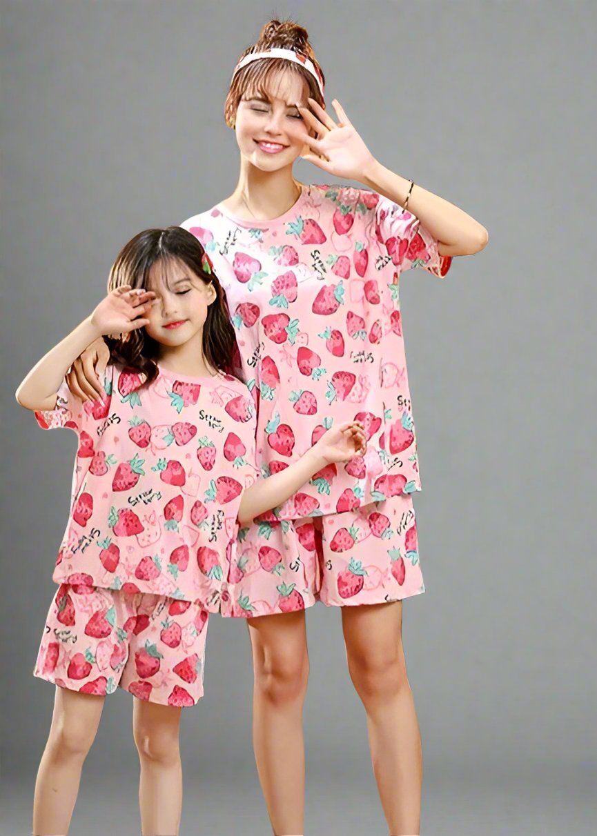 Cute Matching Mom and Daughter Cartoon Pajama Set - Fun and Cozy Sleepwear