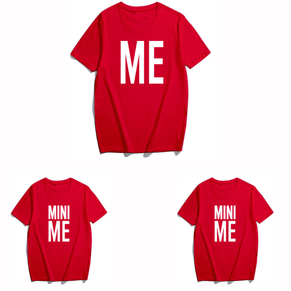 Dad and toddler in coordinating 'Me' and 'Mini Me' t-shirts, perfect for father-child bonding