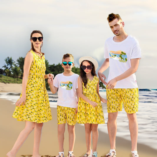 Family Matching Yellow Beach Set