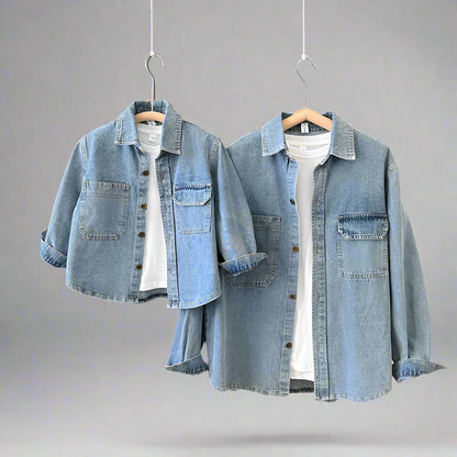 matching family denim jackets