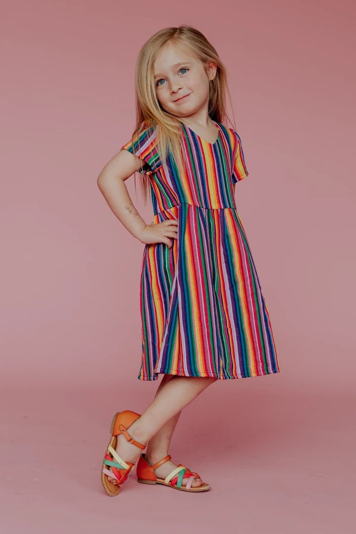 Mommy & Me Matching Rainbow Stripe Dress - dresslikemommy.com