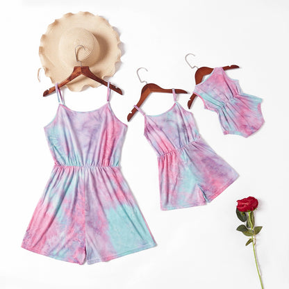 Matching Mommy & Me Tie-dye Jumpsuit Romper - dresslikemommy.com