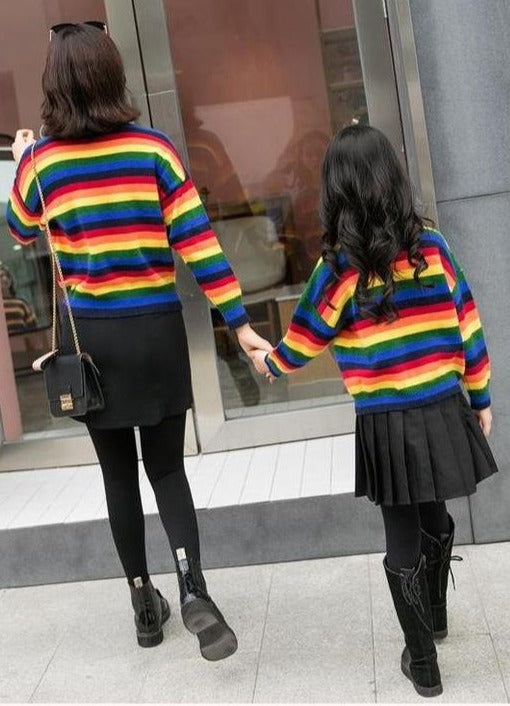 Matching Mother & Daughter Rainbow Sweater - dresslikemommy.com