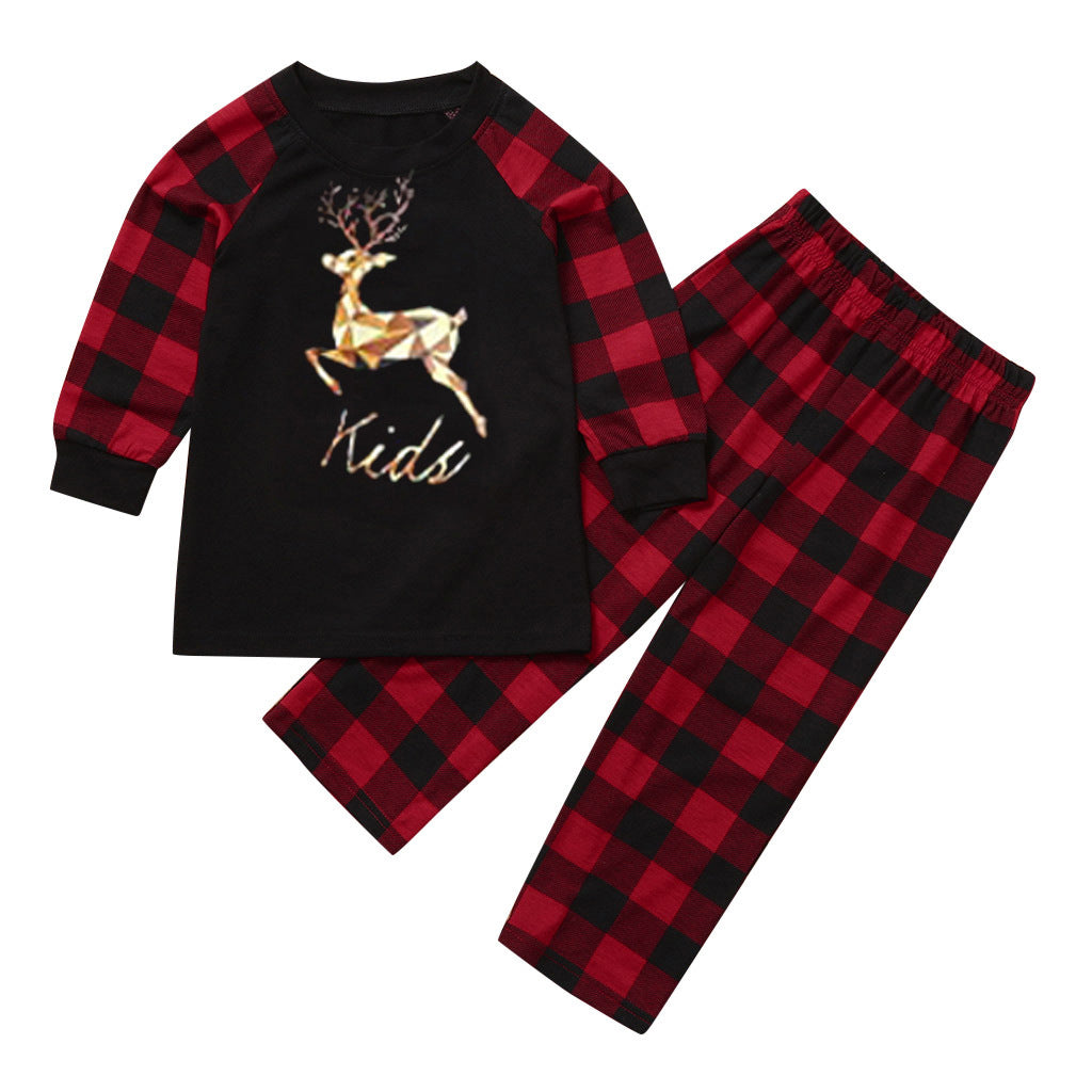 Family Matching Christmas Pajamas Elk Print - dresslikemommy.com