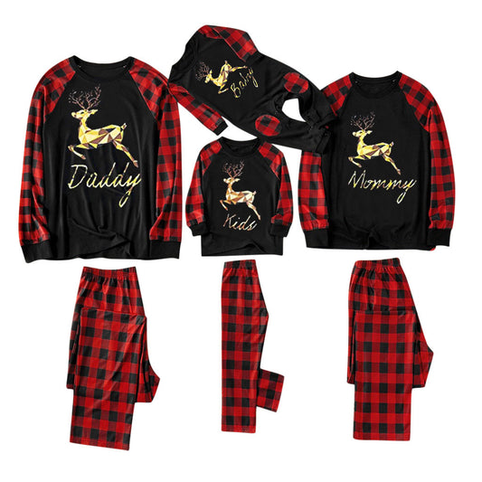 Family Matching Christmas Pajamas Elk Print - dresslikemommy.com