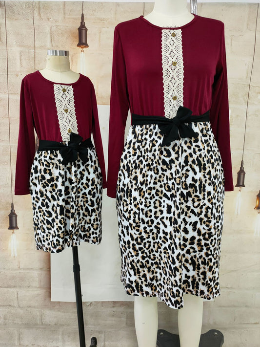 Matching Leopard Print Lace Dress - dresslikemommy.com