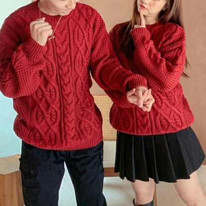 Family Matching Retro Knitted Pullover Sweater - dresslikemommy.com