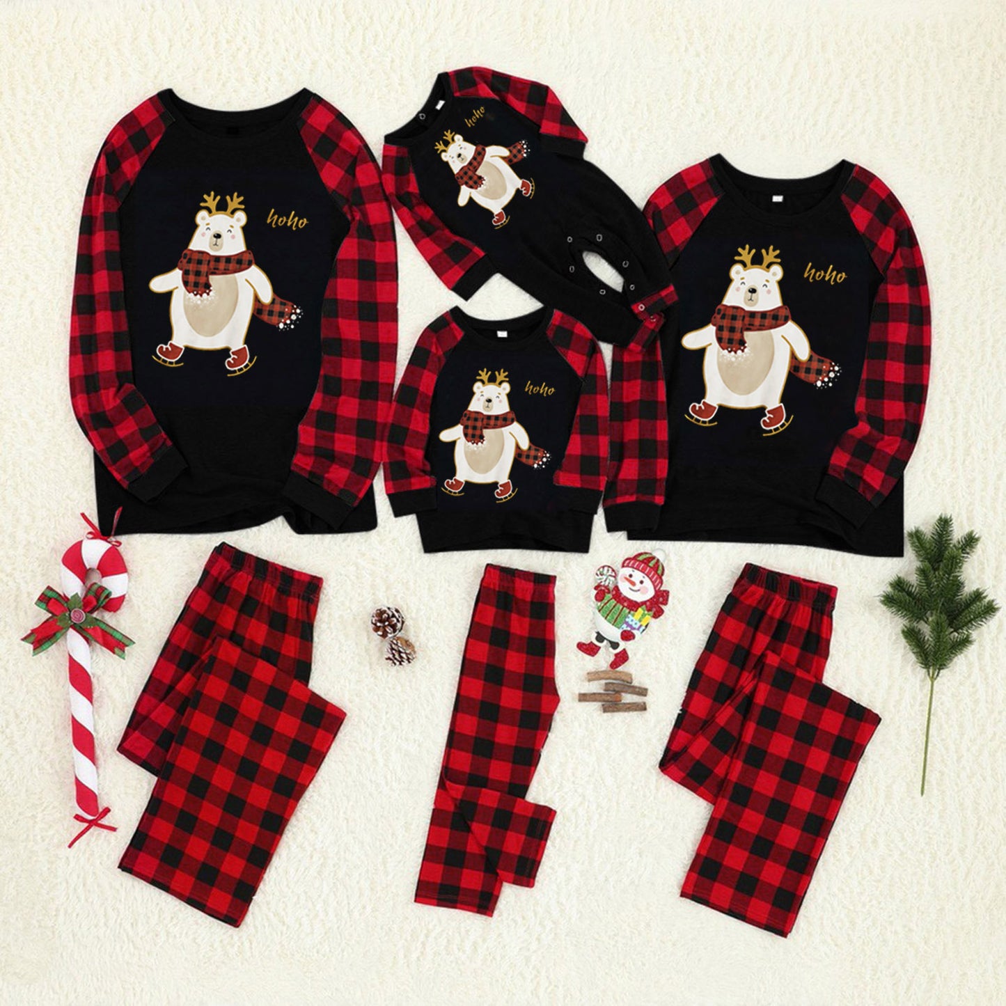 Holiday Christmas Bear Family Pajamas - dresslikemommy.com