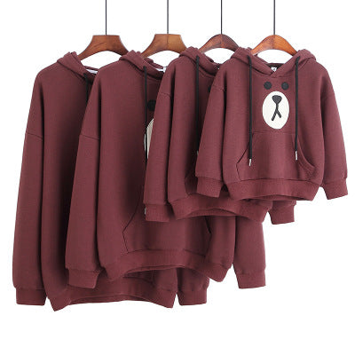 Family Matching Thick Hooded Sweater Bear Face - dresslikemommy.com