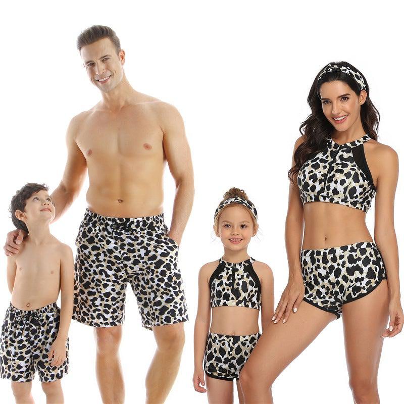 Family Matching Leopard Print Swimwear-Family Matching-dresslikemommy.com