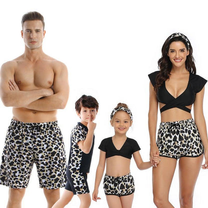 Family Matching Leopard Print Swimwear-Family Matching-dresslikemommy.com