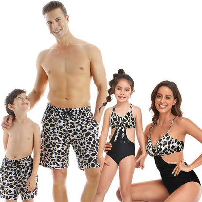 Family Matching Leopard Print Swimwear-Family Matching-dresslikemommy.com