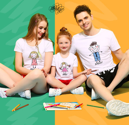 Matching Hand-Painted Family Four T-Shirt - dresslikemommy.com