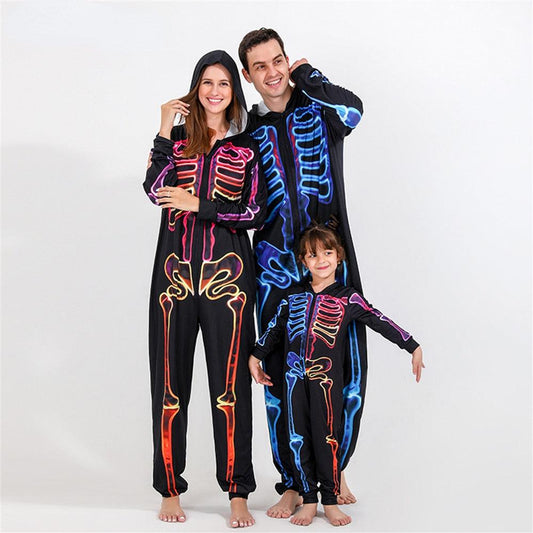 Halloween Family Matching Skeleton Pajamas Jumpsuit-Family Matching-dresslikemommy.com