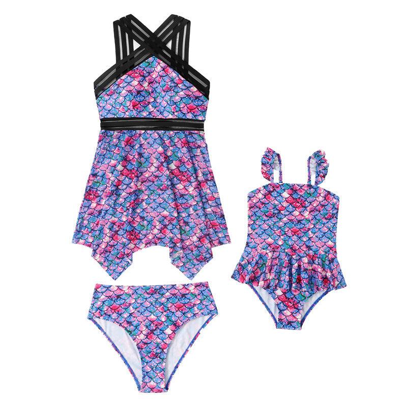 Matching Mommy and Me Two-Piece Tankini Swimsuit Set-Swimsuits-dresslikemommy.com