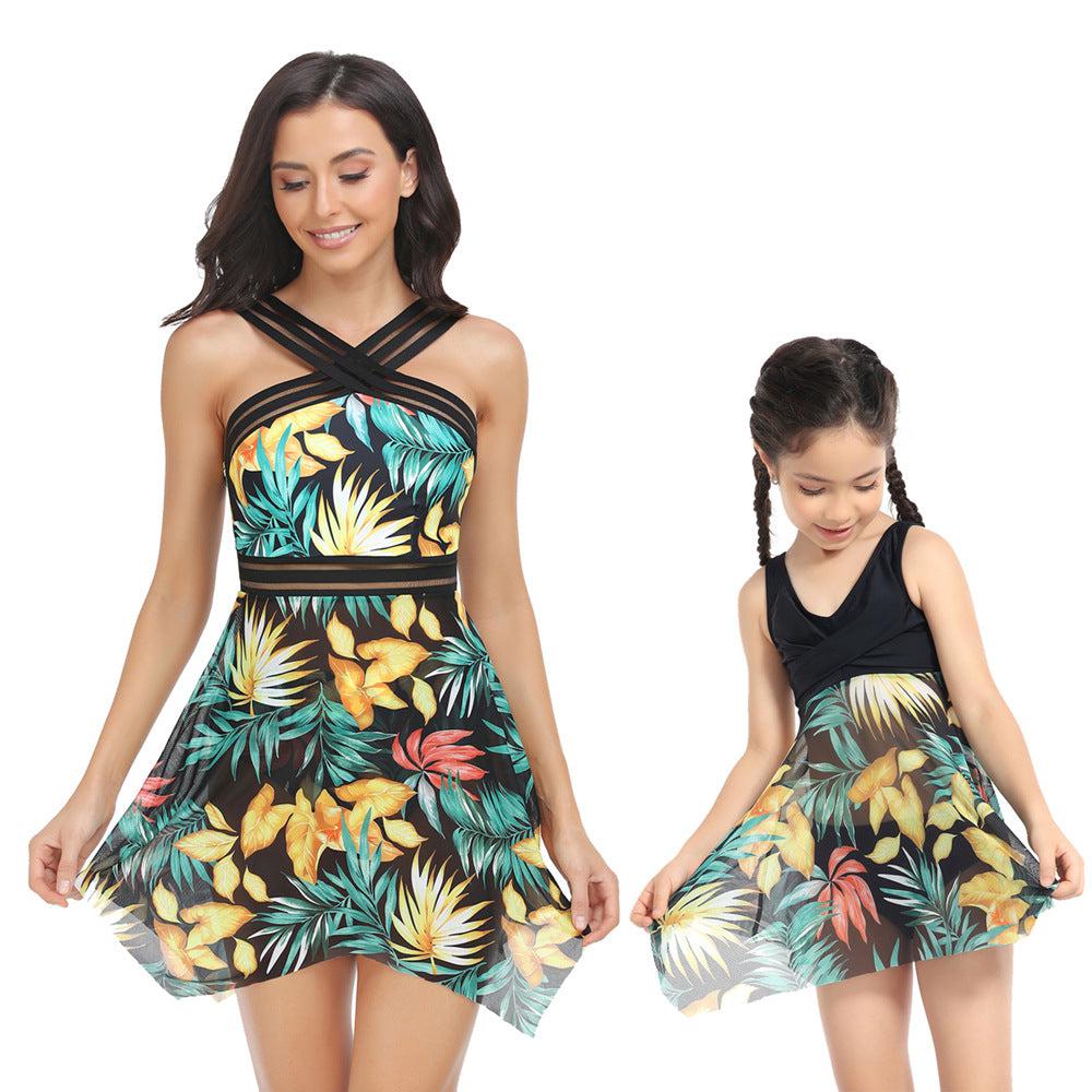 Matching Mommy and Me Two-Piece Tankini Swimsuit Set-Swimsuits-dresslikemommy.com