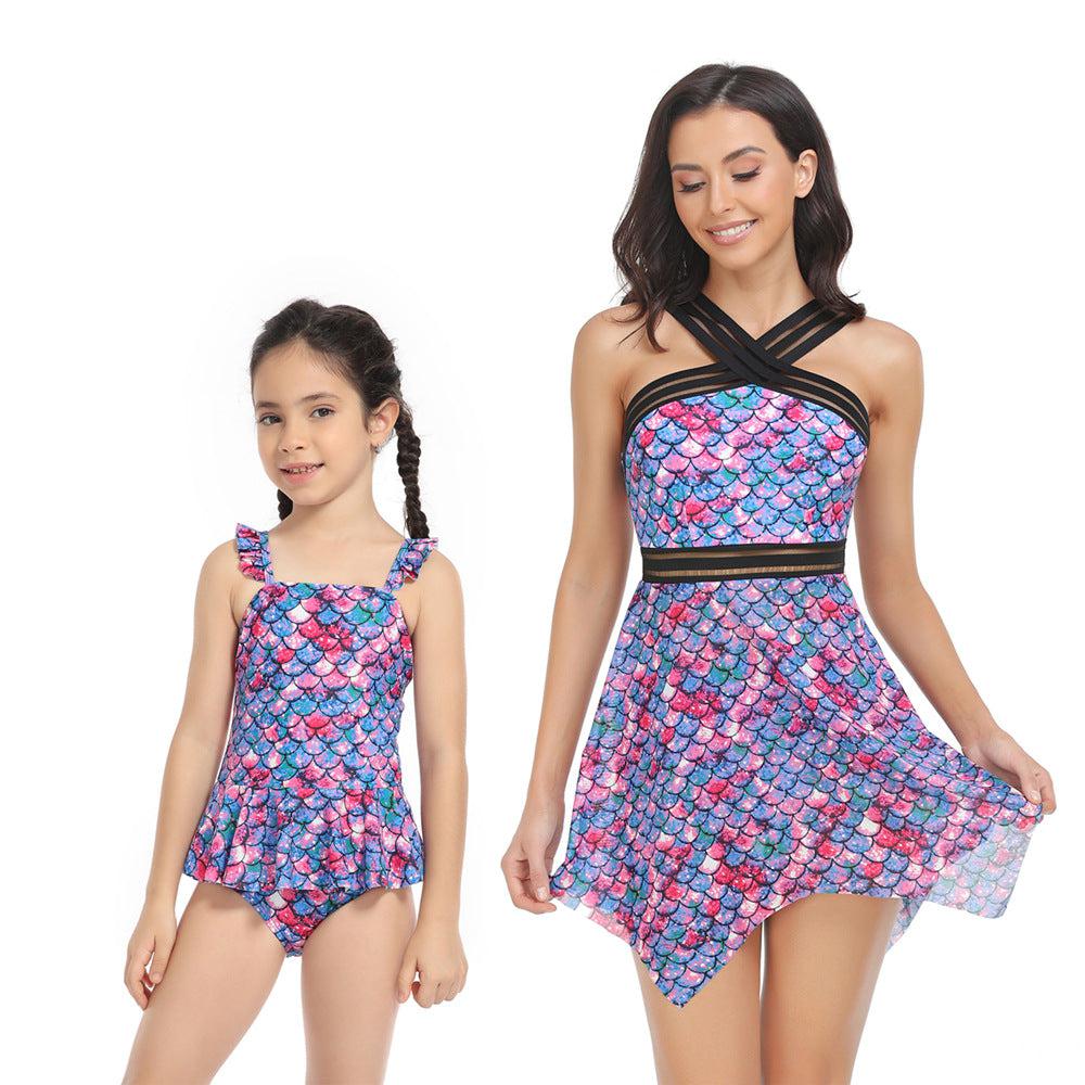 Matching Mommy and Me Two-Piece Tankini Swimsuit Set-Swimsuits-dresslikemommy.com