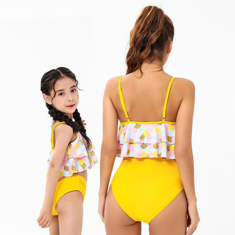 Matching Mother Child Ruffles Swimsuit-Swimsuits-dresslikemommy.com