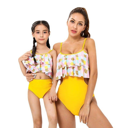 Matching Mother Child Ruffles Swimsuit-Swimsuits-dresslikemommy.com