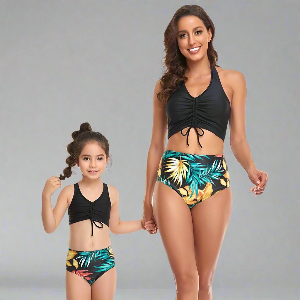 Mom & Child Matching Two Piece Swimsuit-Swimsuits-dresslikemommy.com