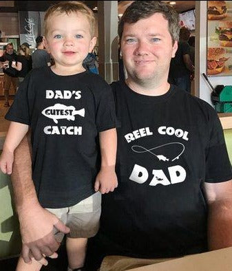 Dad's Cutest Catch Reel Cool Dad T-shirt - dresslikemommy.com