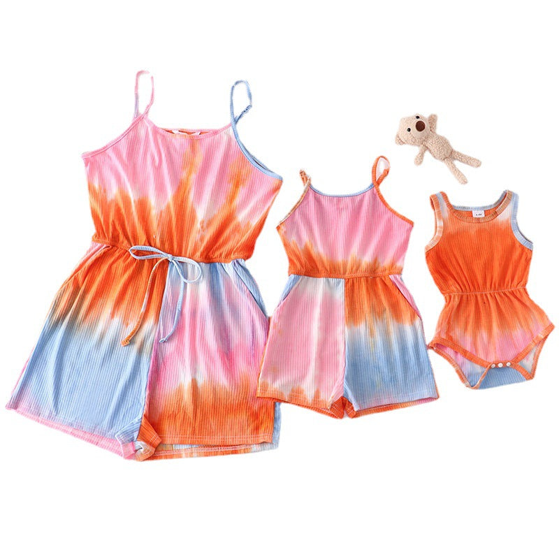 Matching Mommy & Me Tie-dye  Jumpsuit Romper