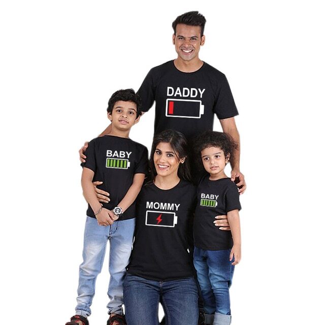 Family Matching Battery T-shirts - dresslikemommy.com