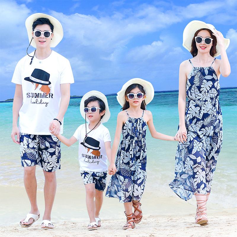 Family Matching Summer Blue Floral Set - dresslikemommy.com