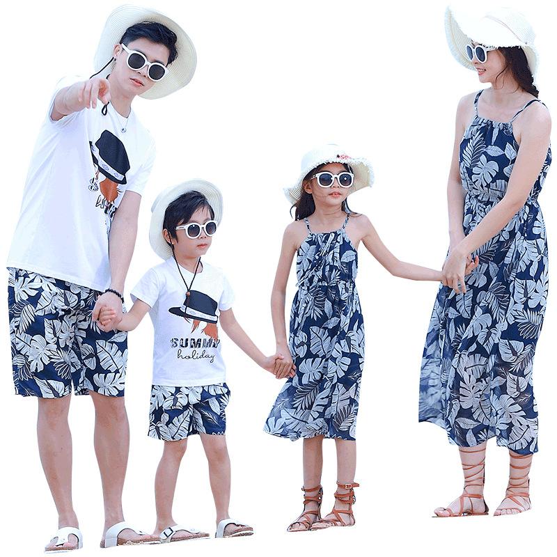 Family Matching Summer Blue Floral Set - dresslikemommy.com