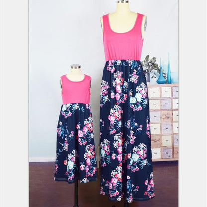 Matching Maxi Pink Double Rose Patchwork - dresslikemommy.com