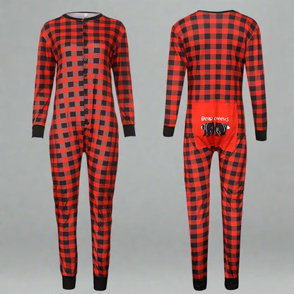 Red and black buffalo plaid family pajama set for Christmas