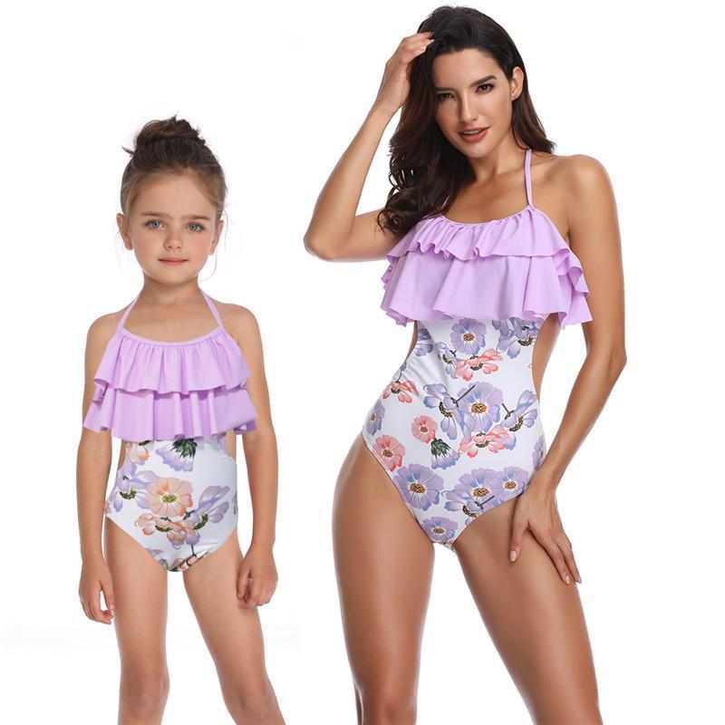 Matching Ruffle One-Piece Swimsuit - dresslikemommy.com