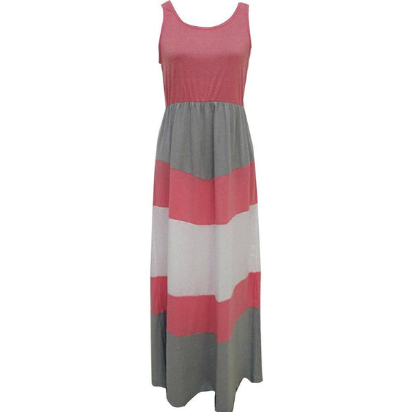 Mother Daughter Matching Pink Gray White Striped Dress – dresslikemommy.com