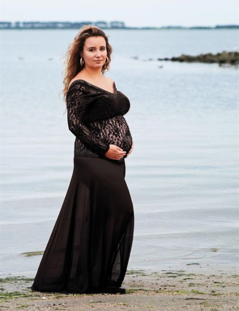 Maternity Dress For Photo Shooting Lace Dress - dresslikemommy.com